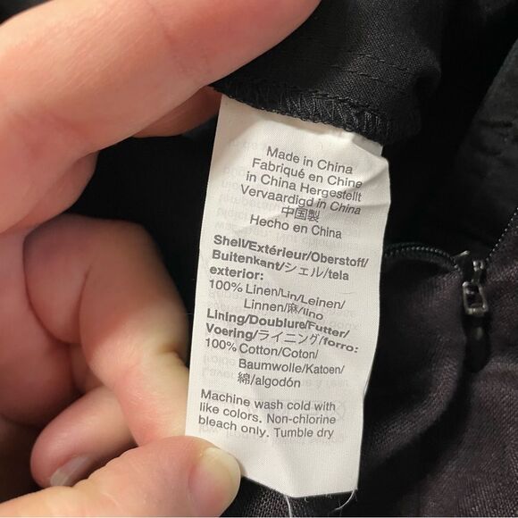 J. Crew Black 100% Linen Jumpsuit Romper Cropped Wide Leg Size 2 - Picture 7 of 7